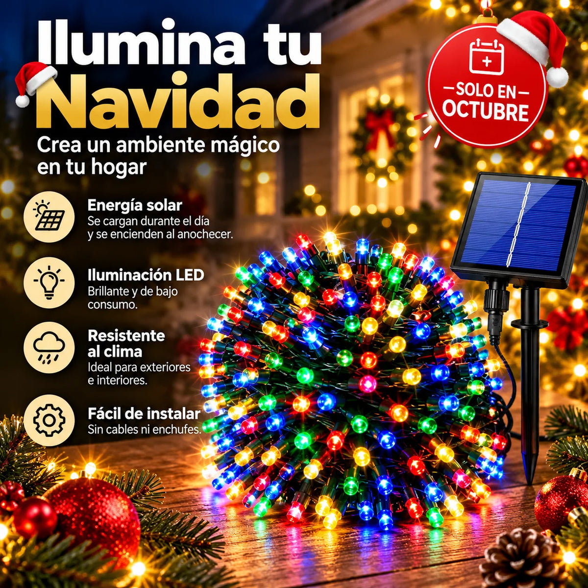 Luces Solares Navideñas