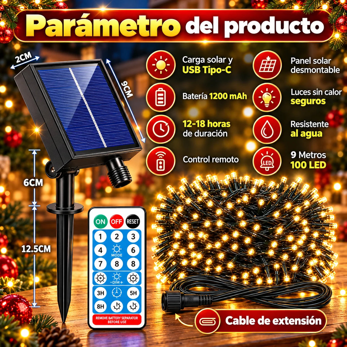Luces Solares Navideñas